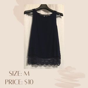 Navy dark blue summer tank top - medium